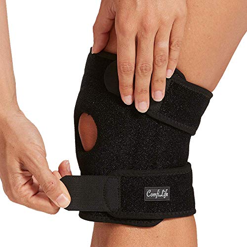 ComfiLife Knee Brace for Knee Pain Relief  Neoprene Knee Brace for Working Out, Running, Injury Recovery  Side Stabilizers  3 Point Adjustable Compression  Open Patella Support,Non-Slip (Medium)