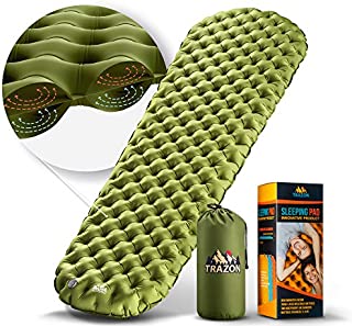 Camping Sleeping Pad - Mat, (Large), Ultralight Best Sleeping Pads for Backpacking, Hiking Air Mattress - Lightweight, Inflatable & Compact, Camp Sleep Pad