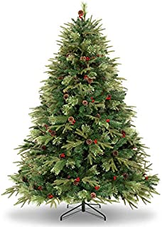 WBHome 6 Feet Luxurious Premium Spruce Hinged Artificial Christmas Tree with Pine Cones, 792 Branch Tips (Ponderosa Pine, Dunhill Fir and Douglas Fir), Unlit (6FT)