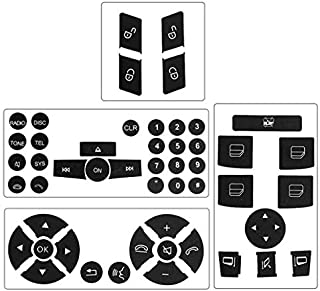 Steering Wheel & Window Switch & Door Lock Switch & Radio Button Stickers for 2008-2014 Mercedes Benz W204 C250 C350 E-Class ML GL GLK