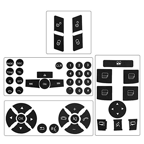 Steering Wheel & Window Switch & Door Lock Switch & Radio Button Stickers for 2008-2014 Mercedes Benz W204 C250 C350 E-Class ML GL GLK