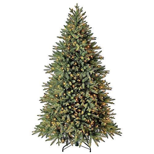 Evergreen Classics 6.5 ft Pre-Lit Colorado Spruce Quick Set Artificial Christmas Tree, Clear Lights