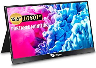 Portable Monitor, ARZOPA 15.6 Inch 178°IPS HDR 1920X1080 Full HD Computer Display USB C Gaming Monitor Eye Care Screen with HDMI Type-C Dual Speaker for Laptop PC MAC Phone Xbox PS4 Include Smart Case