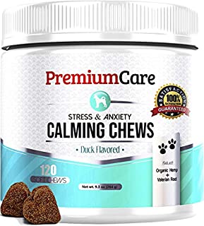 Hemp Calming Treats for Dogs - Made In USA - Helps With Dog Anxiety, Separation, Barking, Stress Relief, Thunderstorms and More - Natural Calming Relaxer for Aggressive Behavior - 120 Chews