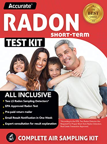 ACCURATE Radon Test Kit For Home - 2 Short Term Radon Gas Detectors Including Lab Analysis, Return Shipping, And An Expert Radon Consultation - Emailed Radon Results in 1 Week