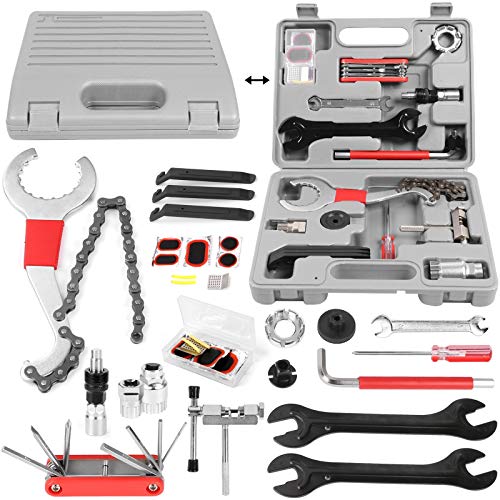 Odoland Bike Repair Tool Kit, 26 in 1 Bicycle Maintenance Tool Set with Multifunction Tool, Torque Wrench and Tool Box, Perfect for Repair Tyres, Brakes, Lights, Chains, Pedal, Mountain Road Bike