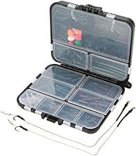 Lixada 155PCS Fishing Tackle Box New Carp Weights Safety Clips Hooks Swivels Hair Rigs, Double Loops, Spinners, Luminous Balls, Leaders, Line Stoppers, Jig Heads, Etc