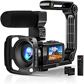 Video Camera 2.7K Camcorder with Microphone Ultra HD 36MP Vlogging Camera for YouTube IR Night Vision 3 Inch Touch Screen Time-Lapse, Slow Motion, Remote Control, 2 Battery, 16X Digital Zoom