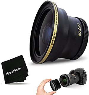 PRO 58MM Fisheye Lens for Canon EOS 80D, 70D, 60D, 7D Mark II, 6D, 5D Mark III, EOS Rebel T7i, T6i, T6S, T6, T5, T5i T4i T3, EOS 1300D, 1200D, 1100D EOS 760D, 750D, 700D DSLR Cameras and 58mm Lenses