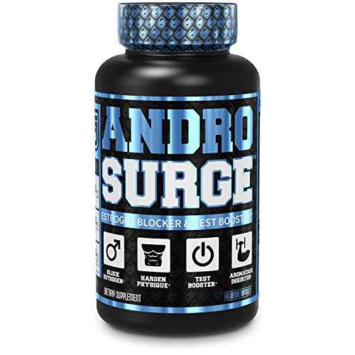 Androsurge Estrogen Blocker for Men - Natural Anti-Estrogen, Testosterone Booster & Aromatase Inhibitor Supplement - Boost Muscle Growth & Fat Loss - DIM & 6 More Powerful Ingredients, 60 Veggie Pills