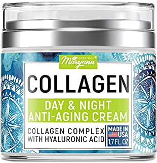 Maryann Organics Collagen Cream - Anti Aging Face Moisturizer - Day & Night - Made in USA - Natural Formula with Hyaluronic Acid & Vitamin C - Firming Cream to Smooth Wrinkles & Fine Lines - 1.7Oz