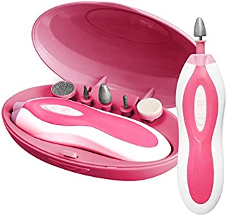 Manicure Drill Nail Buffer Electric Nail File Shaper Trimmer Cuticle Buffer for Fingernail Toenail (Pink)