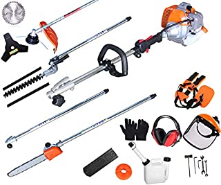 PROYAMA Powerful 42.7cc 5 in 1 Multi functional Trimming Tools,Gas Hedge Trimmer,String Trimmer, Brush Cutter,Pole Saw with Extension Pole