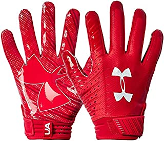 Under Armour Spotlight NFL Receiver GlueGrip Breathable Gloves - Red White - XL