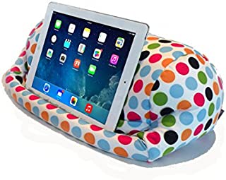 Lap PRO - Stand/Caddy, Universal Beanbag Lap Stand for iPad Pro, iPad Air,1,2,3 & All Tablets, E-Readers, Books & Magazines - Bed, Couch, Travel - Adjustable Angle; 0-89 deg. (Polkadot)