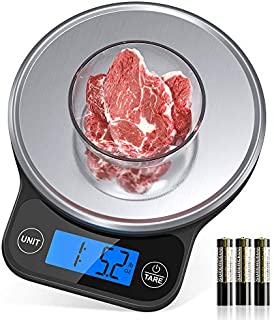 Nicewell Food Scale, High Accurate Digital Kitchen Scale with Pastry Mat, Scale Measures in Grams and Ounces 6kg 13lbs Max , with Premium Stainless Steel Platform and Large Backlit Display