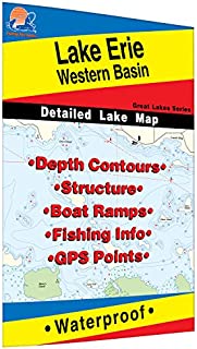 Erie Fishing Map, Lake-Western Basin Fishing Map, Lake Fishing Map