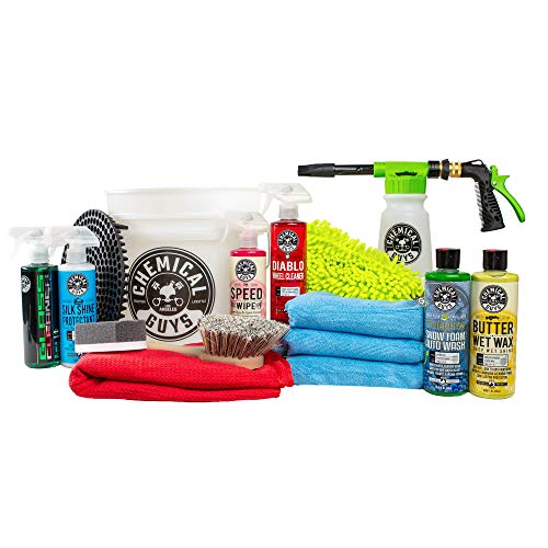 Chemical Guys HOL148 16-Piece Arsenal Builder Wash Kit with Torq Blaster Foam Gun, Bucket and (6) 16 Oz Care Products (Gift for Car & Truck Lovers, Dads and DIYers)