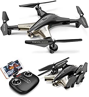 Syma X300 Foldable Drone with Camera for Adults 1080P FHD FPV Live Video, Optical Flow Positioning, Tap Fly, Altitude Hold, Headless Mode, 3D Flips, Quadcopter for Kids Beginners, 2 Batteries 40mins