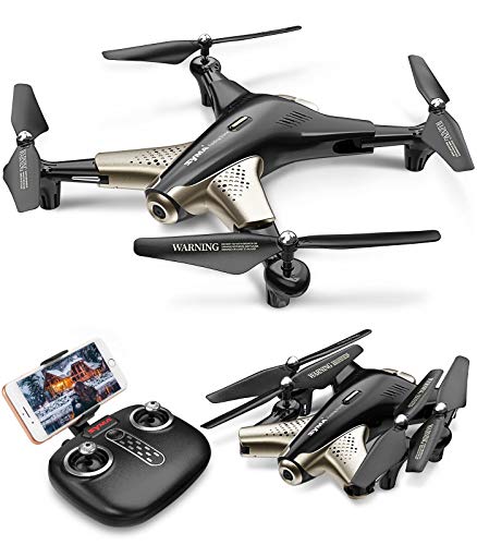 Syma X300 Foldable Drone with Camera for Adults 1080P FHD FPV Live Video, Optical Flow Positioning, Tap Fly, Altitude Hold, Headless Mode, 3D Flips, Quadcopter for Kids Beginners, 2 Batteries 40mins