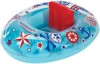 SwimSchool Lil Skipper Baby Pool Float, Baby Boat with Adjustable Backrest Safety Seat, Inflatable Pool Float, 6 to 18 Months, Blue/Red, Model:SSB10158