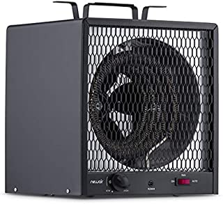 NewAir Portable Garage Heater, Electric Infared Fast Heat for up to 800 sq ft, 240V 30 amp 5600 Watt, G56, Black, Hardwired