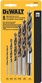 DEWALT Drill Bit Set, Brad Point, 6-Piece (DW1720) , Black