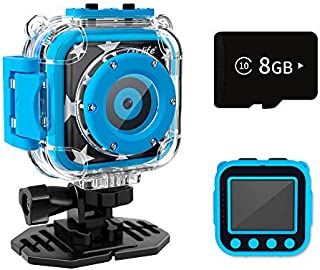 Ourlife Kids Camera Toys for Boys Aged 3-9, HD Digital Video Cameras with 8GB SD Card and 100 FT Waterproof, Birthday/Christmas/Children's Day Gifts for 3 4 5 6 7 8 9 10 Year Old Boys