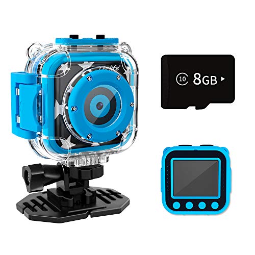 Ourlife Kids Camera Toys for Boys Aged 3-9, HD Digital Video Cameras with 8GB SD Card and 100 FT Waterproof, Birthday/Christmas/Children's Day Gifts for 3 4 5 6 7 8 9 10 Year Old Boys