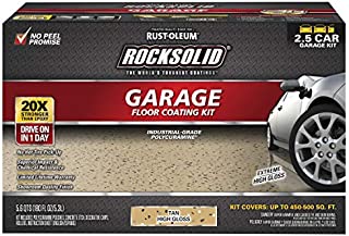 Rust-Oleum 293515 RockSolid Polycuramine Garage Floor Kits, 2.5 Car, Tan