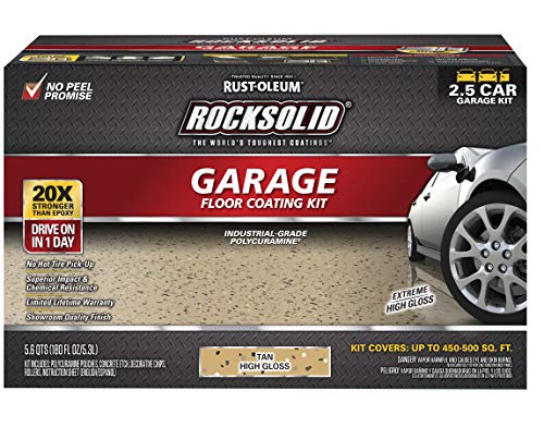 Rust-Oleum 293515 RockSolid Polycuramine Garage Floor Kits, 2.5 Car, Tan