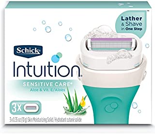 Schick Intuition Sensitive Skin Womens Razor Refills with Vitamin E & Aloe, Pack of 3