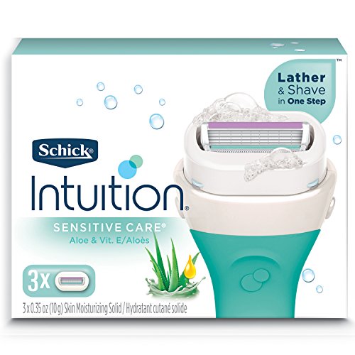 Schick Intuition Sensitive Skin Womens Razor Refills with Vitamin E & Aloe, Pack of 3