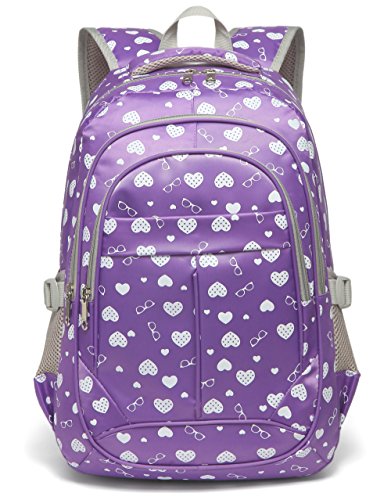 Sweethearts Kids Bookbags for Girls Backpacks for Elementary School Bags for Children(Purple)