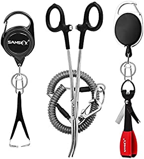 SAMSFX Fly Fishing Tools and Accessories Combo for Anglers Vest Backpack Assortment (Black 6 in 1)