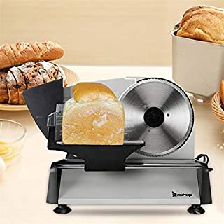 Meat Slicer Food Slicer Electric Deli Food Cheese Fruit Vegetable Bread Meat Electric Slicer for Commercial and Home Use with Removable 7.5 Serrated Stainless Steel Blade [US STOCK]