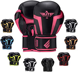 2020 Pro Boxing Gloves for Men & Women, Boxing Training Gloves, Kickboxing Gloves, Sparring Gloves, Heavy Bag Gloves for Boxing, Kickboxing, Muay Thai, MMA (Pink 10 Oz)