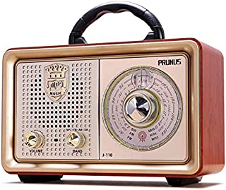 Retro Portable Radio AM FM Shortwave Radio Transistor Battery Operated Vintage Radio with Bluetooth Speaker, 3-Way Power Sources, Enhanced Bass, AUX TF Card USB Disk MP3 Player[2021 Upgraded Version]