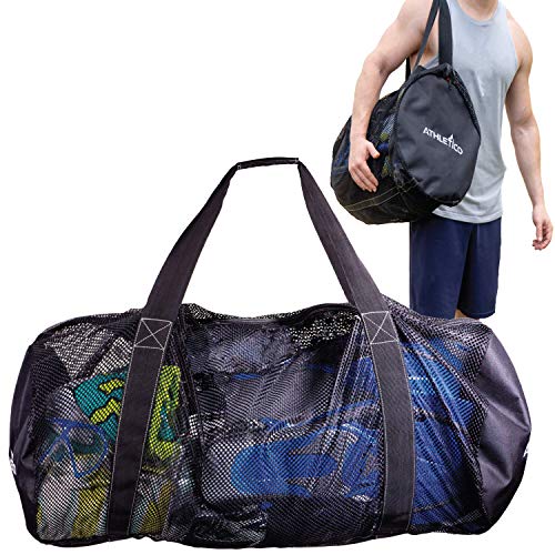 Athletico Mesh Dive Duffel Bag for Scuba or Snorkeling - XL Mesh Travel Duffle for Scuba Diving and Snorkeling Gear & Equipment - Dry Bag Holds Mask, Fins, Snorkel, and More