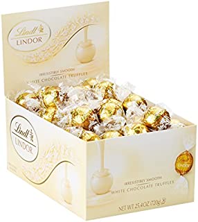 Lindt LINDOR White Chocolate Truffles, Kosher, 60 Count Box, 25.4 Ounce