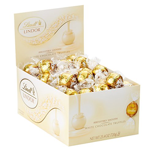 Lindt LINDOR White Chocolate Truffles, Kosher, 60 Count Box, 25.4 Ounce