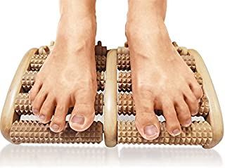 TheraFlow Foot Massager (Large) Dual Roller. Relax and Relieve Plantar Fasciitis, Heel, Arch Pain - Stress Relief Tool. Full Instructions/ Reflexology Chart Included. Relaxation Gifts for Him or Her