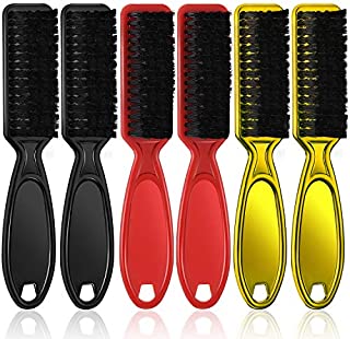 6 Pieces Barber Blade Clipper Cleaning Brush Nylon Trimmer Cleaning Brush Hair Duster Fade Brush Set Kit (Black, Red, Golden)