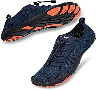 hiitave Men Water Shoes Barefoot Beach Aqua Socks Quick Dry for Outdoor Sport Hiking Swiming Surfing Navy 10.5/11 M US Men