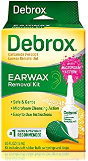 Debrox Earwax Removal Kit, Includes 0.5 oz Earwax Removal Drops and Ear Syringe Bulb