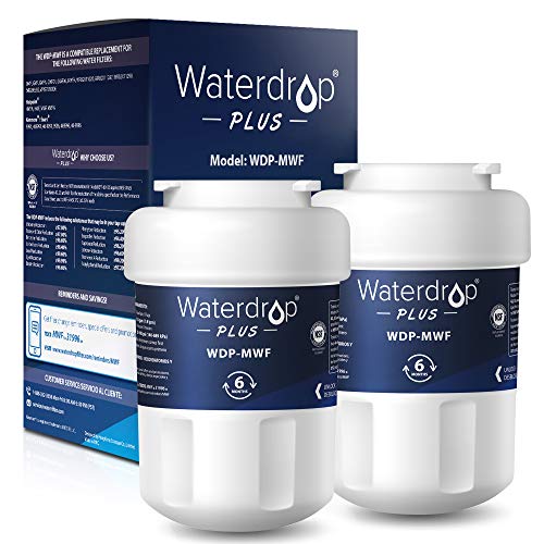 Waterdrop MWF Refrigerator Water Filter, NSF 401&53&42 Certified, Replacement for GE Smart Water MWF, MWFINT, MWFP, MWFA, GWF, HDX FMG-1, GSE25GSHECSS, WFC1201, RWF1060, Kenmore 9991, Pack of 2