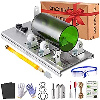 Glass Bottle Cutter Kit, Bottle Cutter DIY Machine with Size Marking for Cutting Wine Beer Liquor Whiskey Alcohol Champagne Round Oval Bottle Mason Jar, with Pencil Glass Cutter Kit Safety Glasses