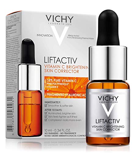 Vichy LiftActiv Vitamin C Serum and Brightening Skin Corrector, Anti Aging Serum for Face with 15% Pure Vitamin C, Hyaluronic Acid and Vitamin E, for Brighter, Firmer Skin