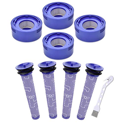 Mochenli 8 Pack Filter Replacement Kit Compatible with Dyson V7, V8 Animal and Absolute Cordless Vacuum, 4 HEPA Post-Filter & 4 Pre-Filter Set, Replace Part # 965661-01 & 967478-01.