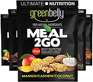 Greenbelly Backpacking Meals - Backpacking Food, Appalachian Trail Food Bars, Ultralight, Non-Cook, High-Calorie, Gluten-Free, Ready-to-Eat, All Natural Meal Bars (Variety, 5 Count)